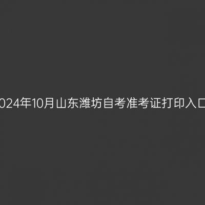 2024年10月山东潍坊自考准考证打印入口