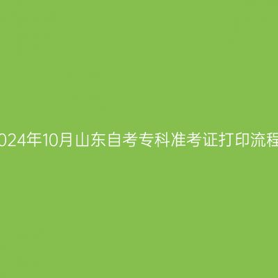 2024年10月山东自考专科准考证打印流程