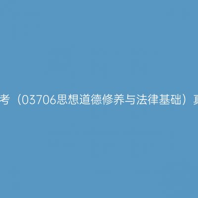 2024年10月山东自考（03706思想道德修养与法律基础）真题（考生回忆版）