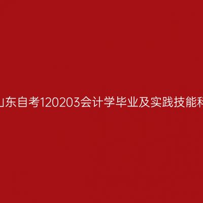2024年10月山东自考120203会计学毕业及实践技能科目考核时间