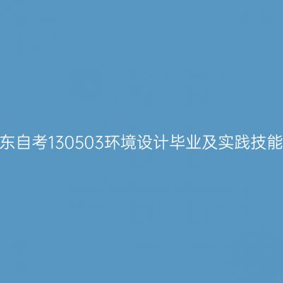 2024年10月山东自考130503环境设计毕业及实践技能科目考核时间
