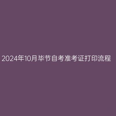 2024年10月毕节自考准考证打印流程