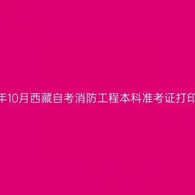2024年10月西藏自考消防工程本科准考证打印时间