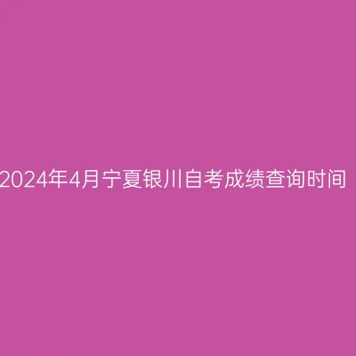 2024年4月宁夏银川自考成绩查询时间