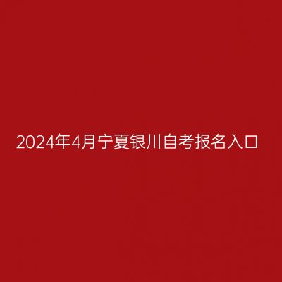 2024年4月宁夏银川自考报名入口