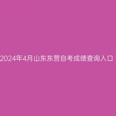 2024年4月山东东营自考成绩查询入口