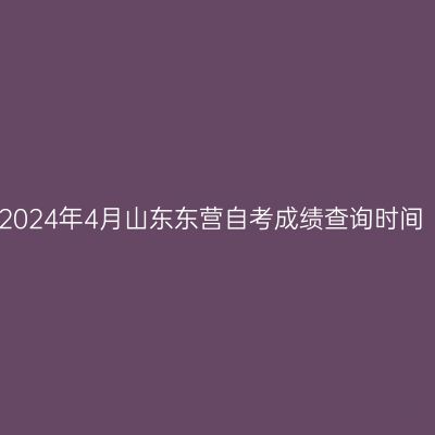 2024年4月山东东营自考成绩查询时间