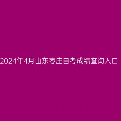 2024年4月山东枣庄自考成绩查询入口