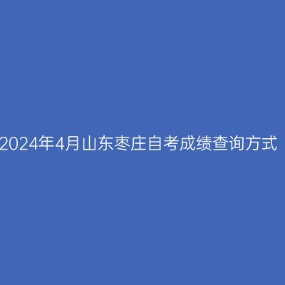 2024年4月山东枣庄自考成绩查询方式