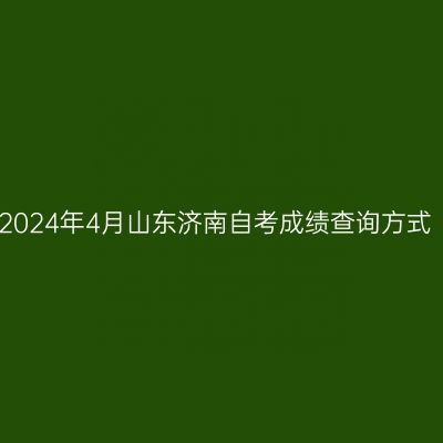 2024年4月山东济南自考成绩查询方式