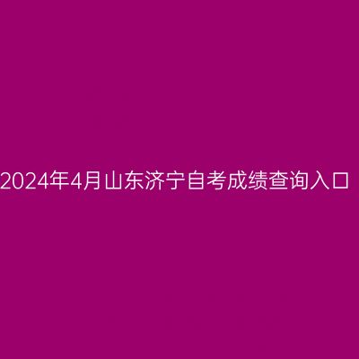 2024年4月山东济宁自考成绩查询入口