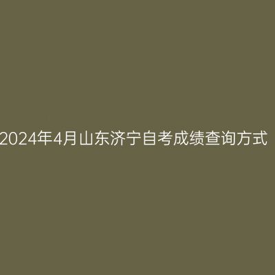 2024年4月山东济宁自考成绩查询方式