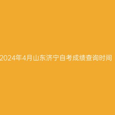 2024年4月山东济宁自考成绩查询时间