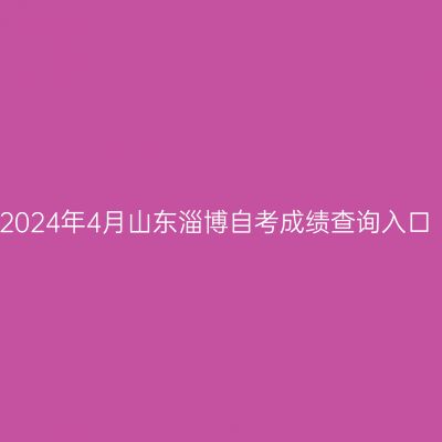 2024年4月山东淄博自考成绩查询入口