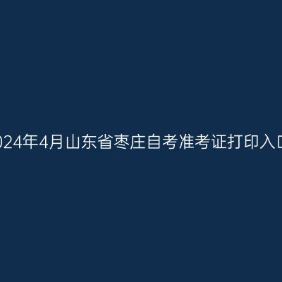 2024年4月山东省枣庄自考准考证打印入口