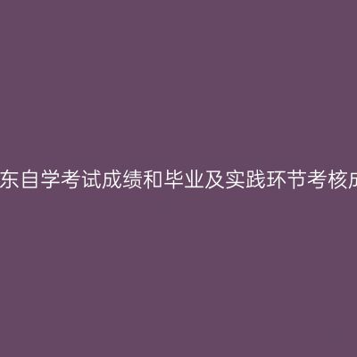 2024年4月山东自学考试成绩和毕业及实践环节考核成绩发布公告