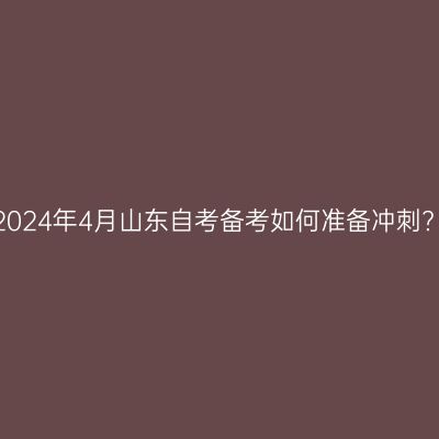 2024年4月山东自考备考如何准备冲刺?