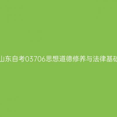 2024年4月山东自考03706思想道德修养与法律基础（含答案）