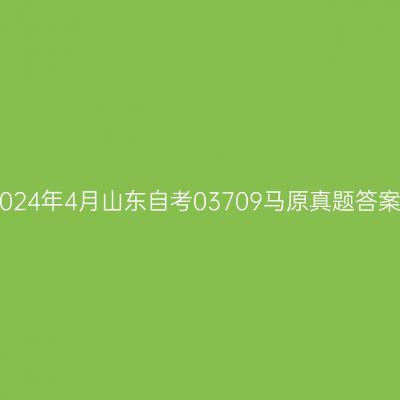 2024年4月山东自考03709马原真题答案