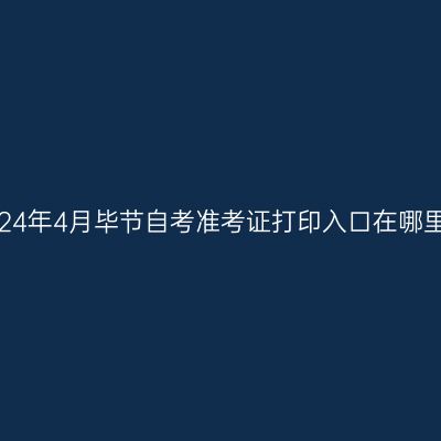 2024年4月毕节自考准考证打印入口在哪里?