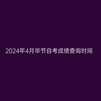 2024年4月毕节自考成绩查询时间