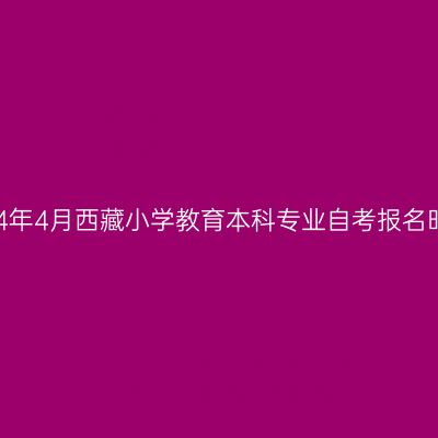 2024年4月西藏小学教育本科专业自考报名时间