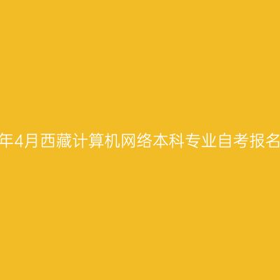 2024年4月西藏计算机网络本科专业自考报名时间