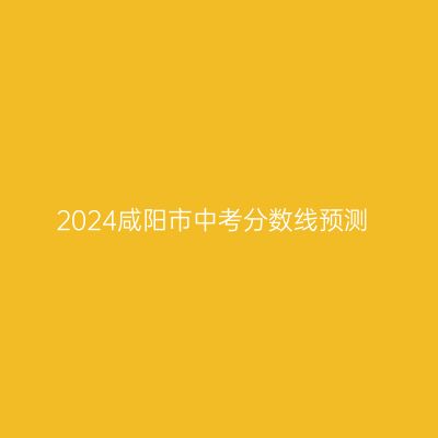 2024年咸阳市中考分数线预测分析