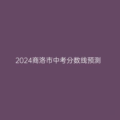 2024年商洛中考分数线预测分析