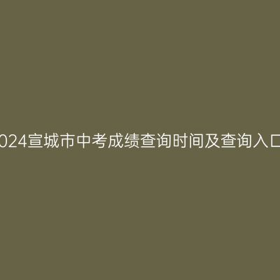 2024宣城中考成绩查询时间与入口详解
