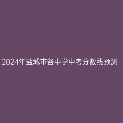 2024年盐城中考分数线预测分析