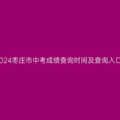2024枣庄中考成绩查询时间与入口解析