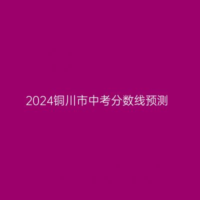 2024年铜川中考分数线预测分析