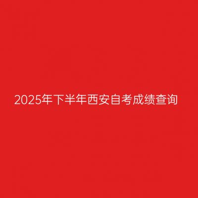2025年下半年西安自考成绩查询