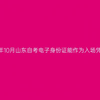 2025年10月山东自考电子身份证能作为入场凭证吗