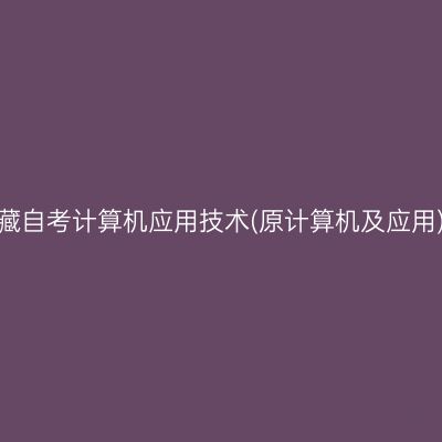 2025年10月西藏自考计算机应用技术(原计算机及应用)专科报名费用