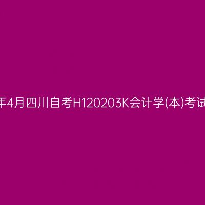 2025年4月四川自考H120203K会计学(本)考试安排