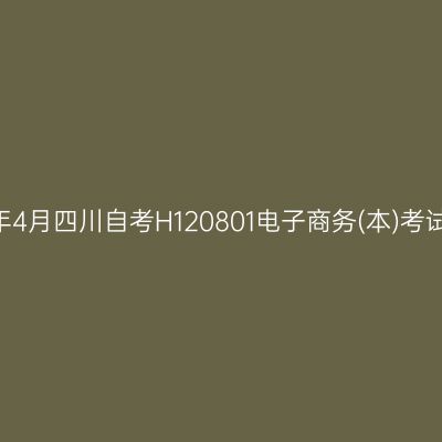 2025年4月四川自考H120801电子商务(本)考试安排