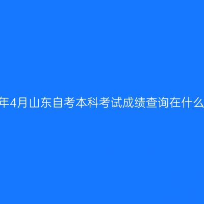 2025年4月山东自考本科考试成绩查询在什么时候