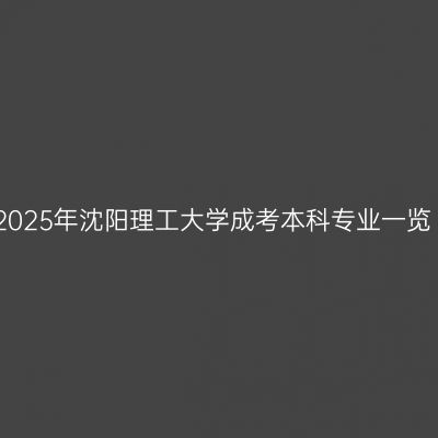 2025年沈阳理工大学成考本科专业一览