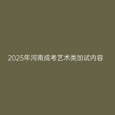 2025年河南成考艺术类加试内容