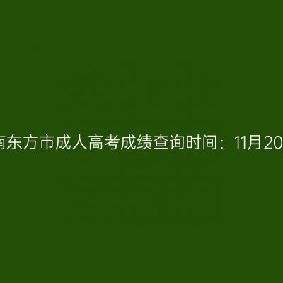 2025年海南东方市成人高考成绩查询时间：11月20日17:00起