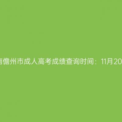 2025年海南儋州市成人高考成绩查询时间：11月20日17:00起
