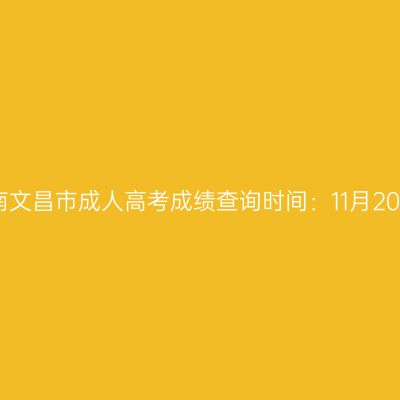 2025年海南文昌市成人高考成绩查询时间：11月20日17:00起