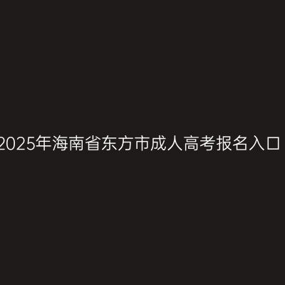 2025年海南省东方市成人高考报名入口
