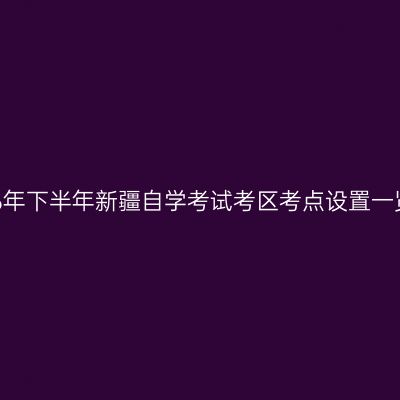 2026年下半年新疆自学考试考区考点设置一览表