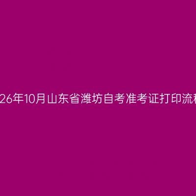 2026年10月山东省潍坊自考准考证打印流程