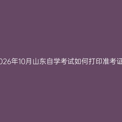 2026年10月山东自学考试如何打印准考证