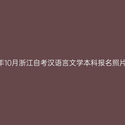 2026年10月浙江自考汉语言文学本科报名照片要求