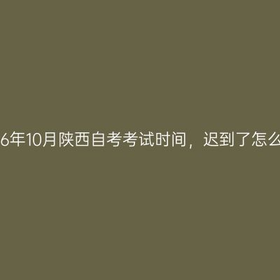2026年10月陕西自考考试时间，迟到了怎么办